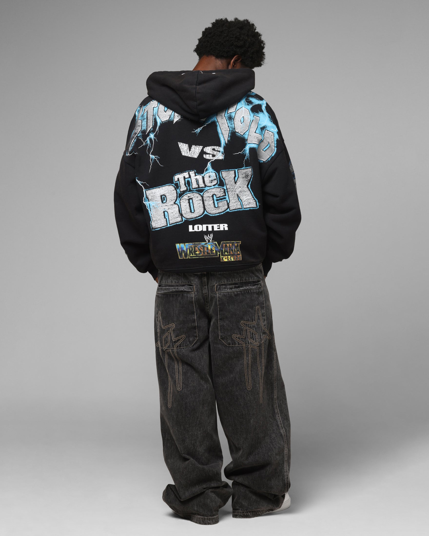 Loiter X WWE Stone Cold Beef Vintage Zip Hoodie Black | Culture