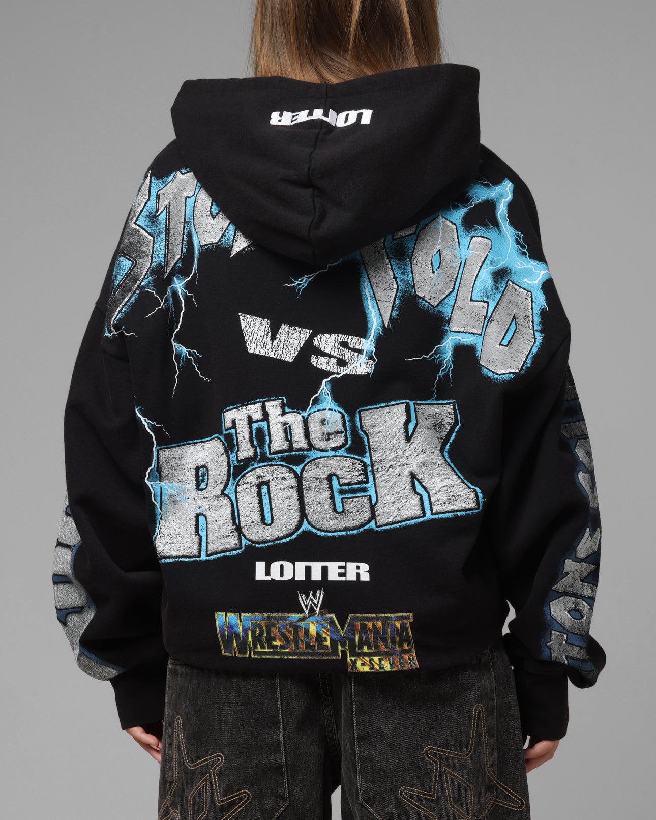 Loiter X WWE Stone Cold Beef Vintage Zip Hoodie Black | Culture
