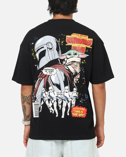 73Studio Star Wars Mando And Grogu Comic T-Shirt Black