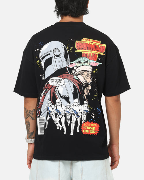 73Studio Star Wars Mando And Grogu Comic T-Shirt Black