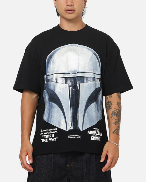 73Studio Star Wars Stand Off Glitter T-Shirt Black Acidwash