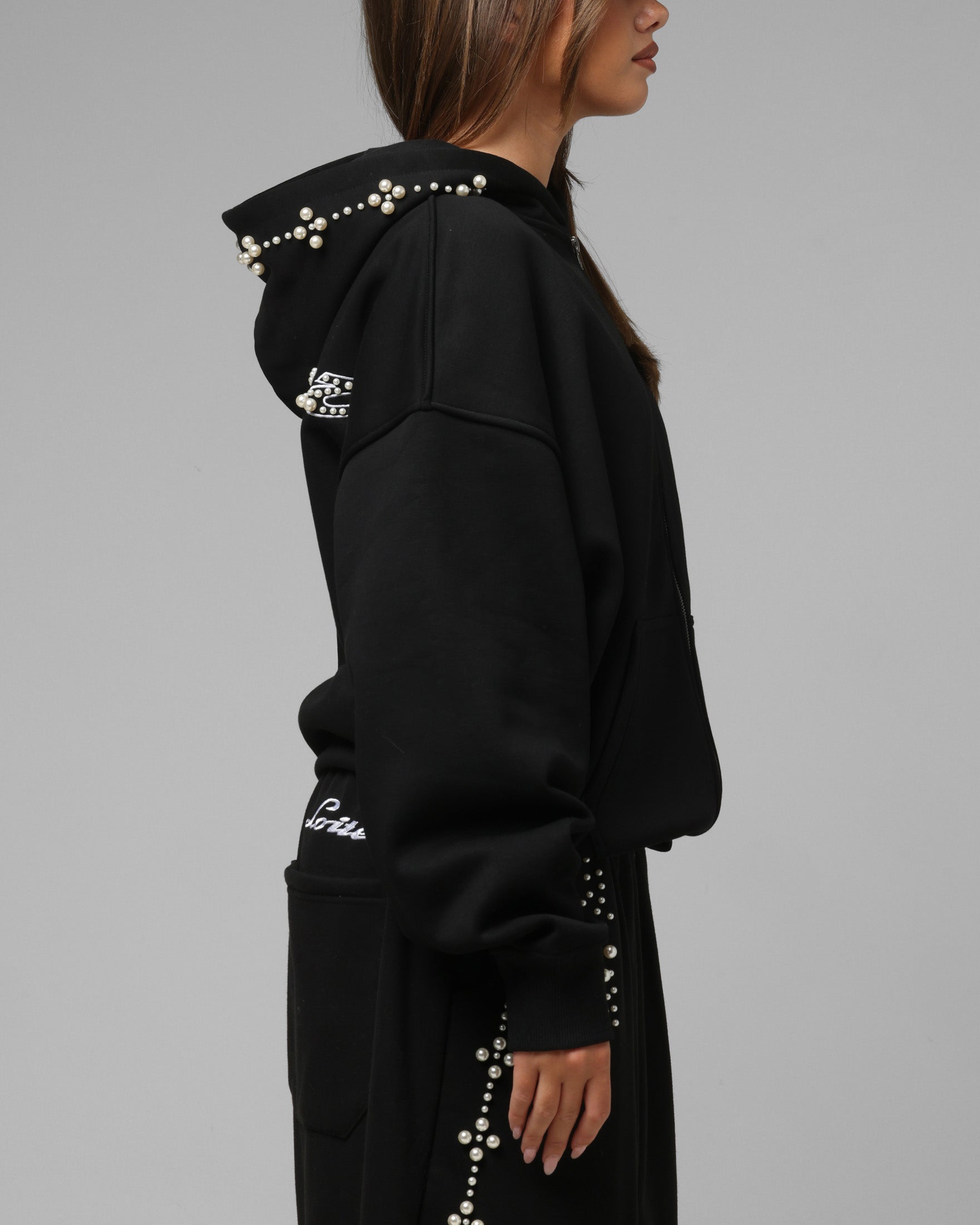 Loiter Pearl Zip Hoodie Black | Culture Kings US