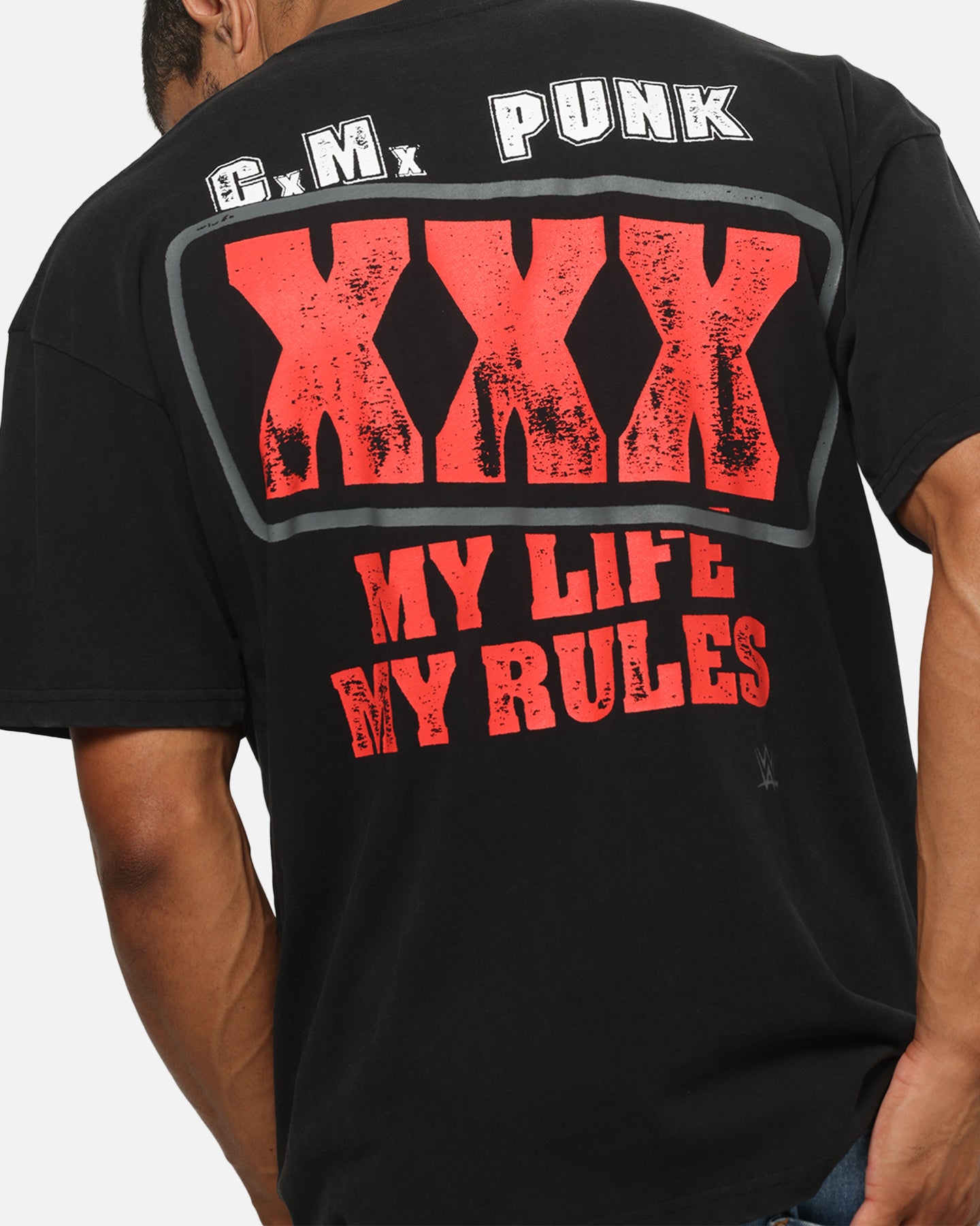 73Studio X WWE CM Punk My Life Rules Vintage T-Shirt Black