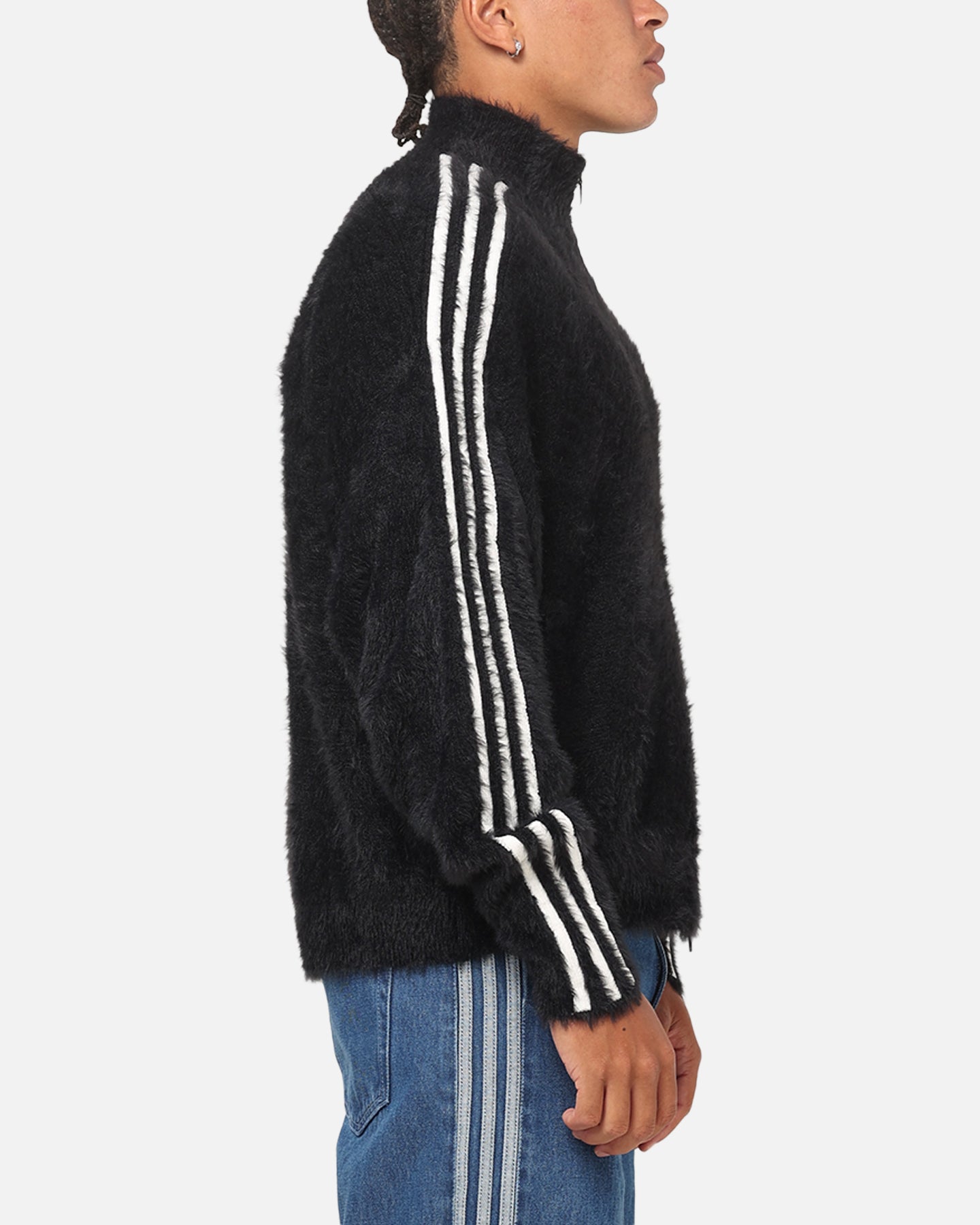 Adidas Faux Mohair Classic Track Top Black/Off White | Culture