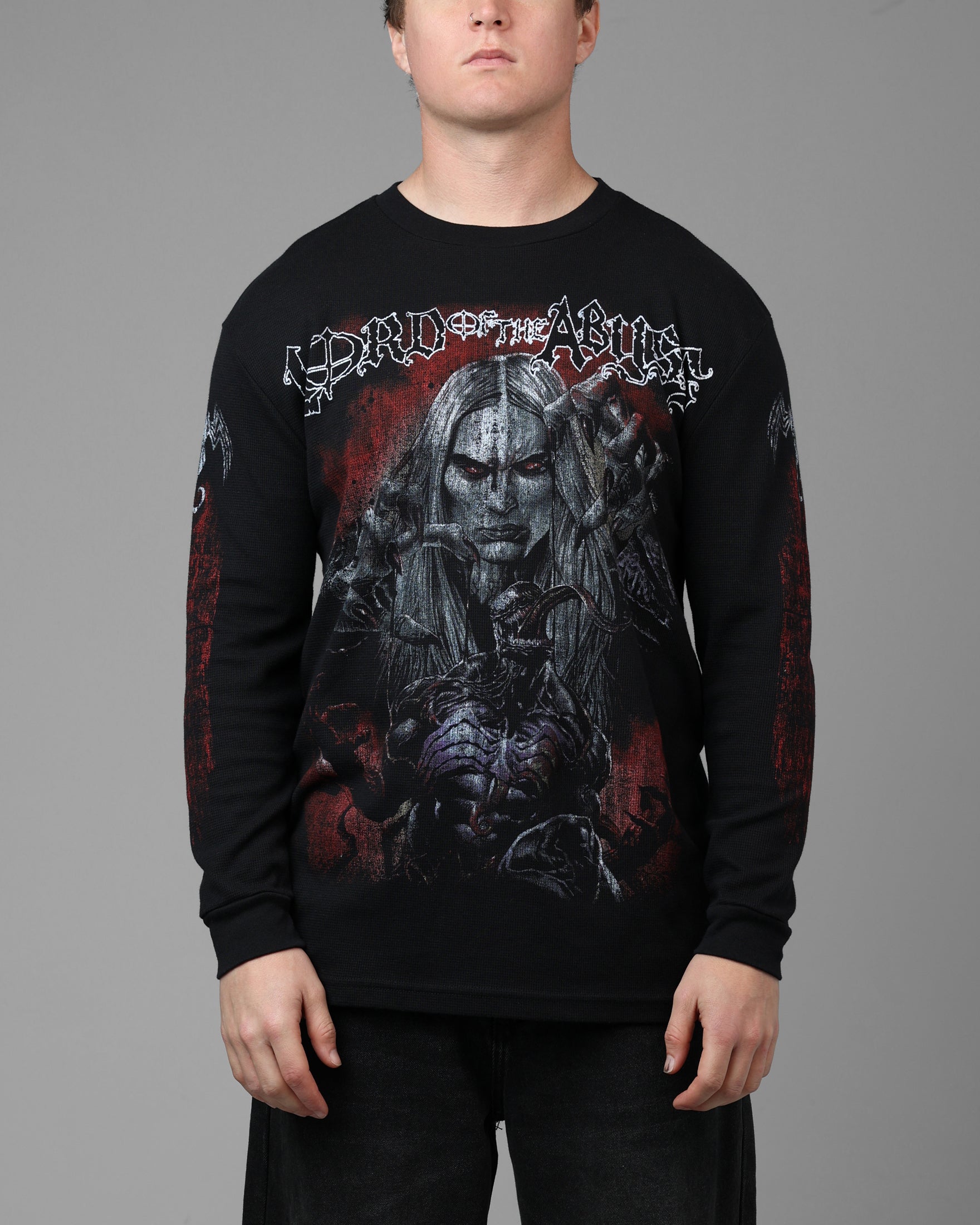 Loiter Marvel Knull Long Sleeve Waffle T-Shirt Black | Culture