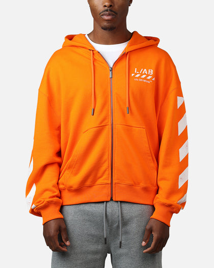 Off White Diag Full Zip Hoodie Orange
