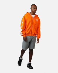 Off White Diag Full Zip Hoodie Orange