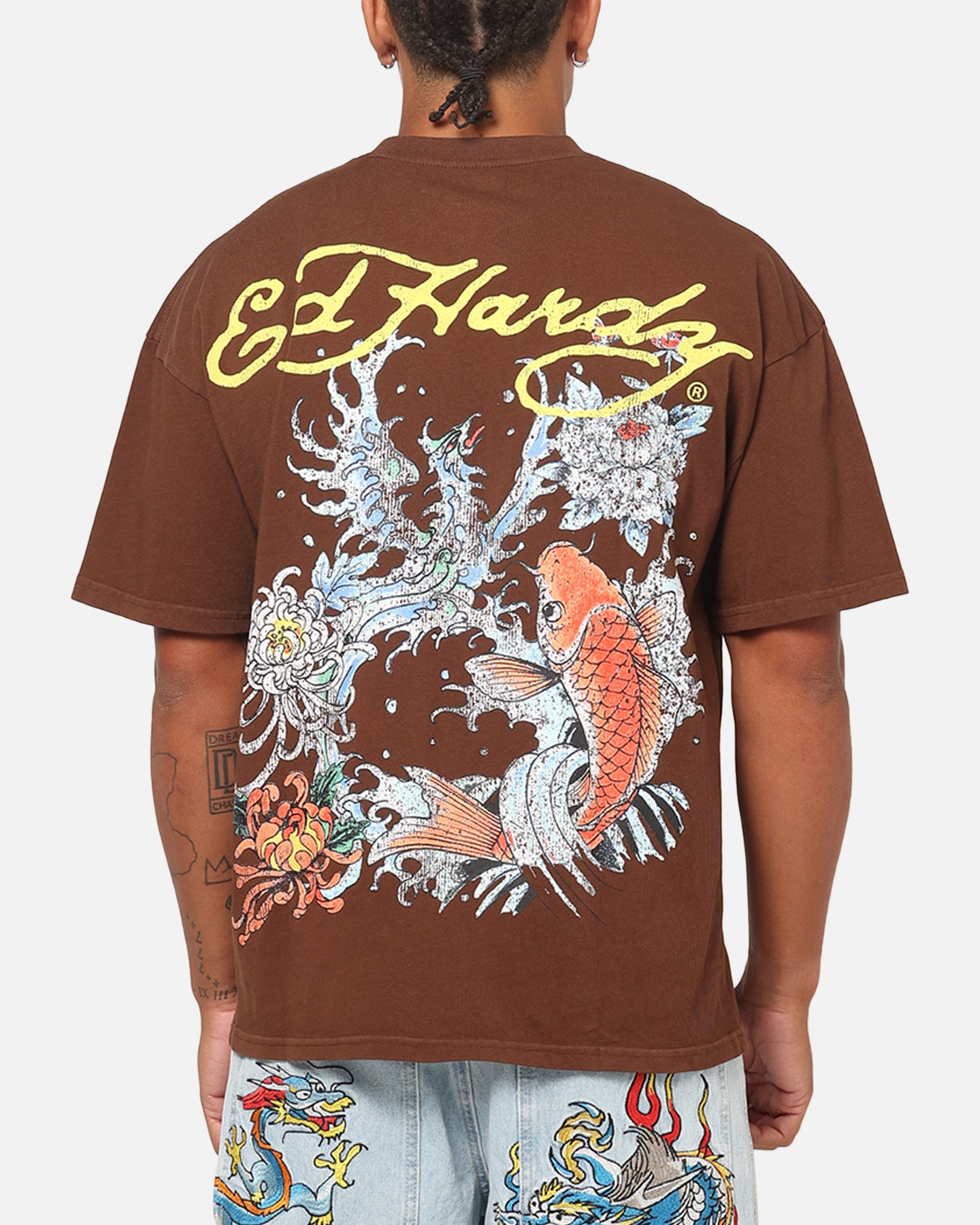 Ed Hardy Koi T-Shirt Brown | Culture Kings US