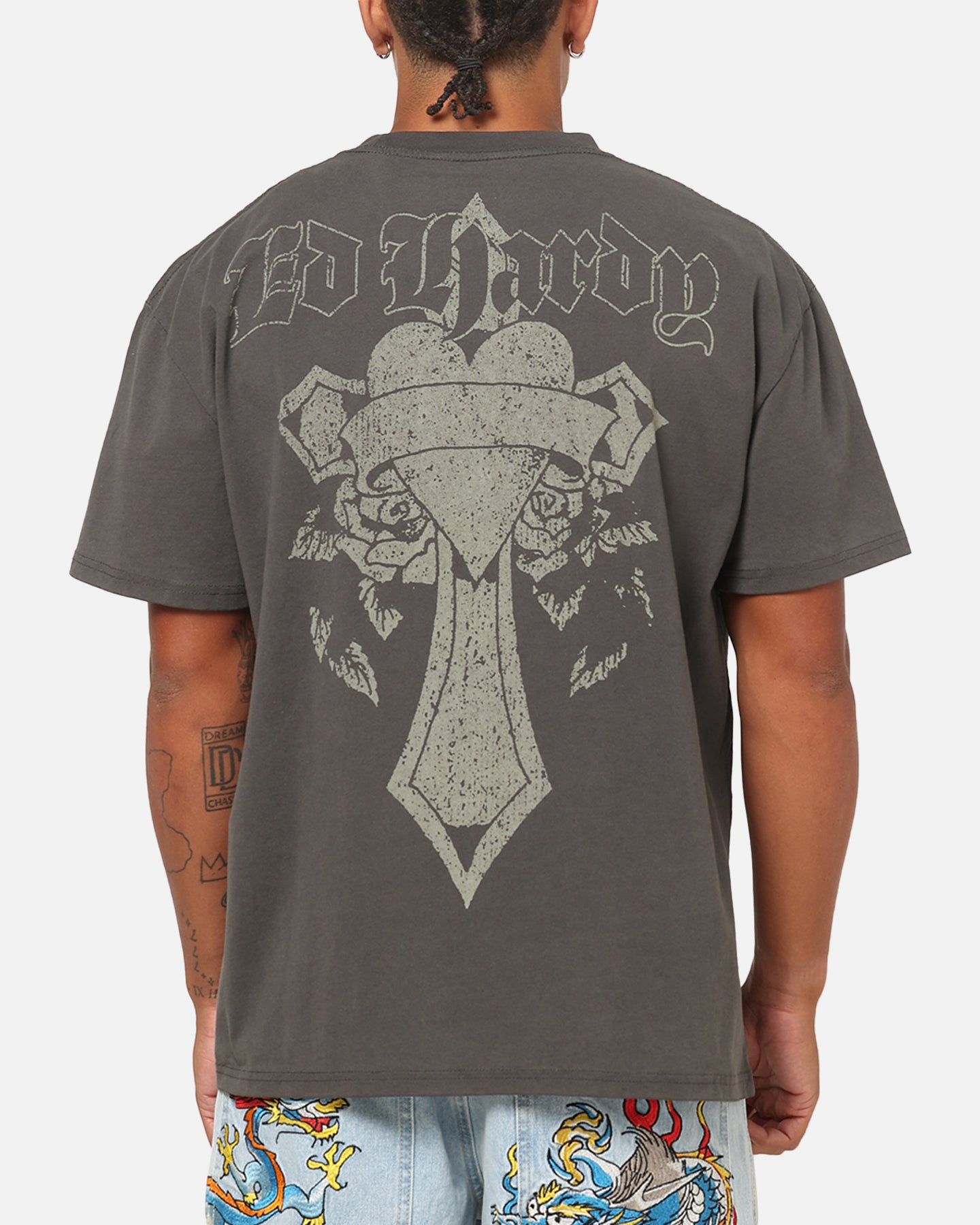 Ed Hardy Sacred Heart T-Shirt Black Wash | Culture Kings US