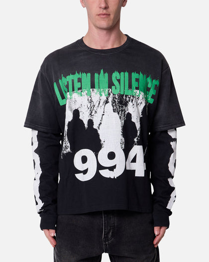 MNML Listen In Silence Long Sleeve T-Shirt Black