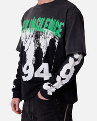 MNML Listen In Silence Long Sleeve T-Shirt Black