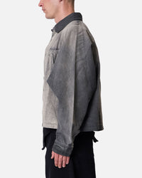 MNML Spray Denim Long Sleeve Shirt Washed Black