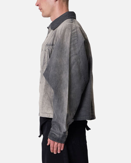 MNML Spray Denim Long Sleeve Shirt Washed Black