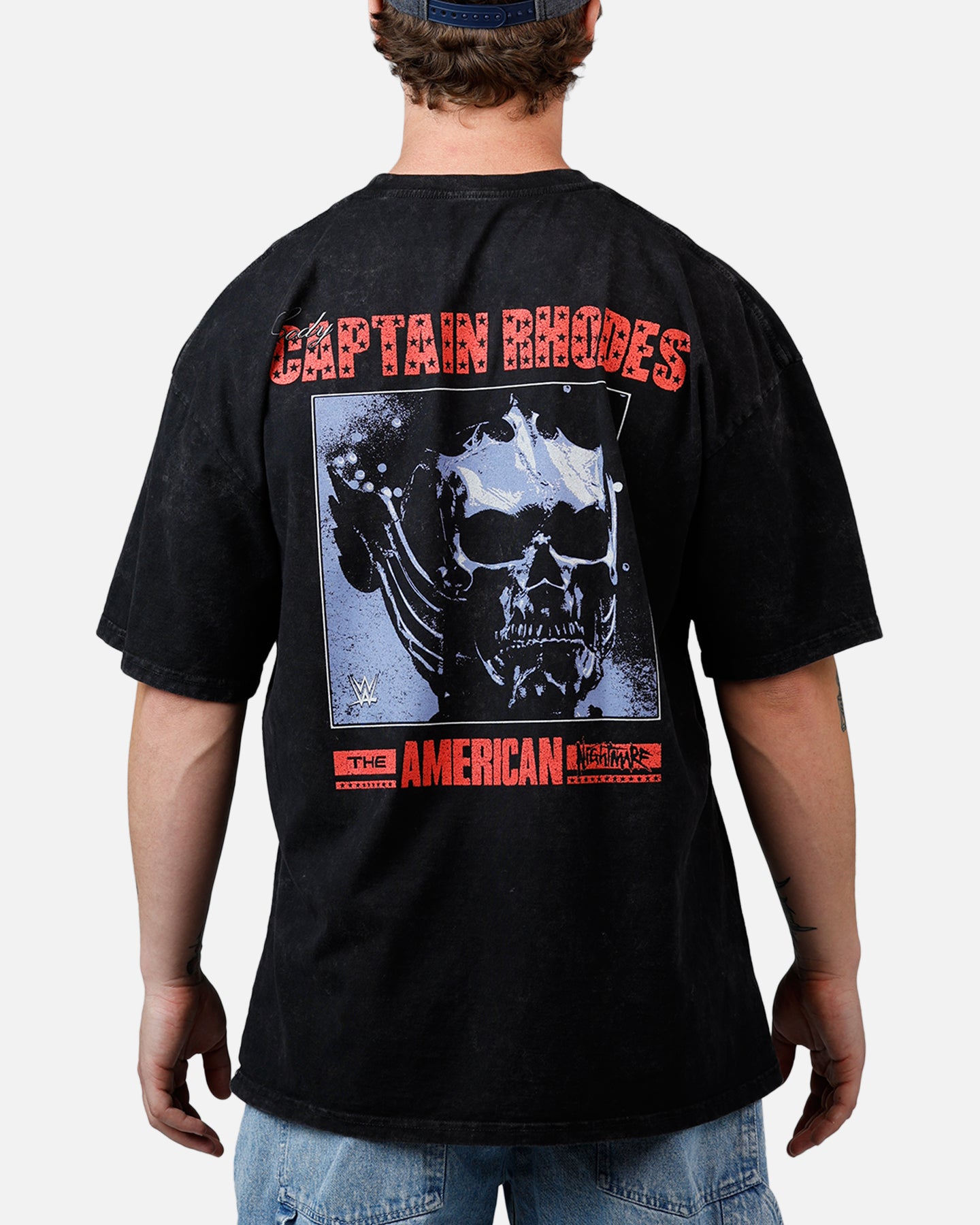 BLACK TIDE バンドTシャツ ツアーT ブラックタイド ヘヴィメタル 73Studio X WWE Wrestlemania 42 Cody Rhodes T-Shirt Black Acidwash