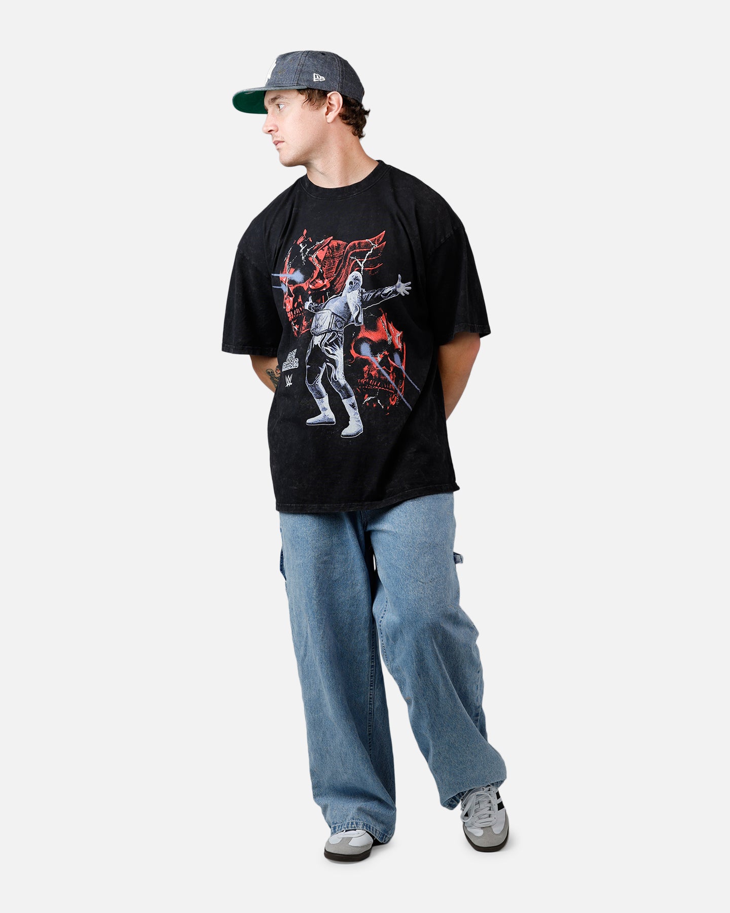 トレシャツ 73Studio X WWE Wrestlemania 42 Cody Rhodes T-Shirt Black Acidwash