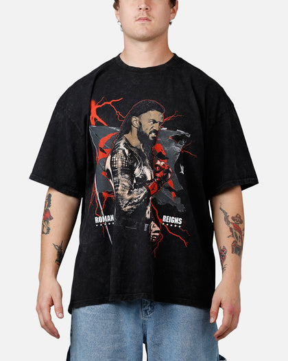 73Studio X WWE Wrestlemania 42 Roman Reigns T-Shirt Black Acidwash