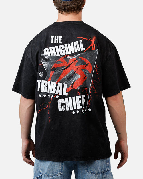 73Studio X WWE Wrestlemania 42 Roman Reigns T-Shirt Black Acidwash