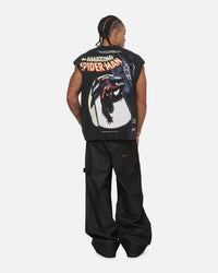 73Studio X Marvel Spotlight Muscle T-Shirt Black Acidwash
