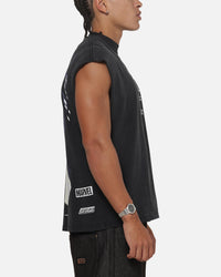 73Studio X Marvel Spotlight Muscle T-Shirt Black Acidwash