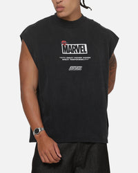 73Studio X Marvel Spotlight Muscle T-Shirt Black Acidwash