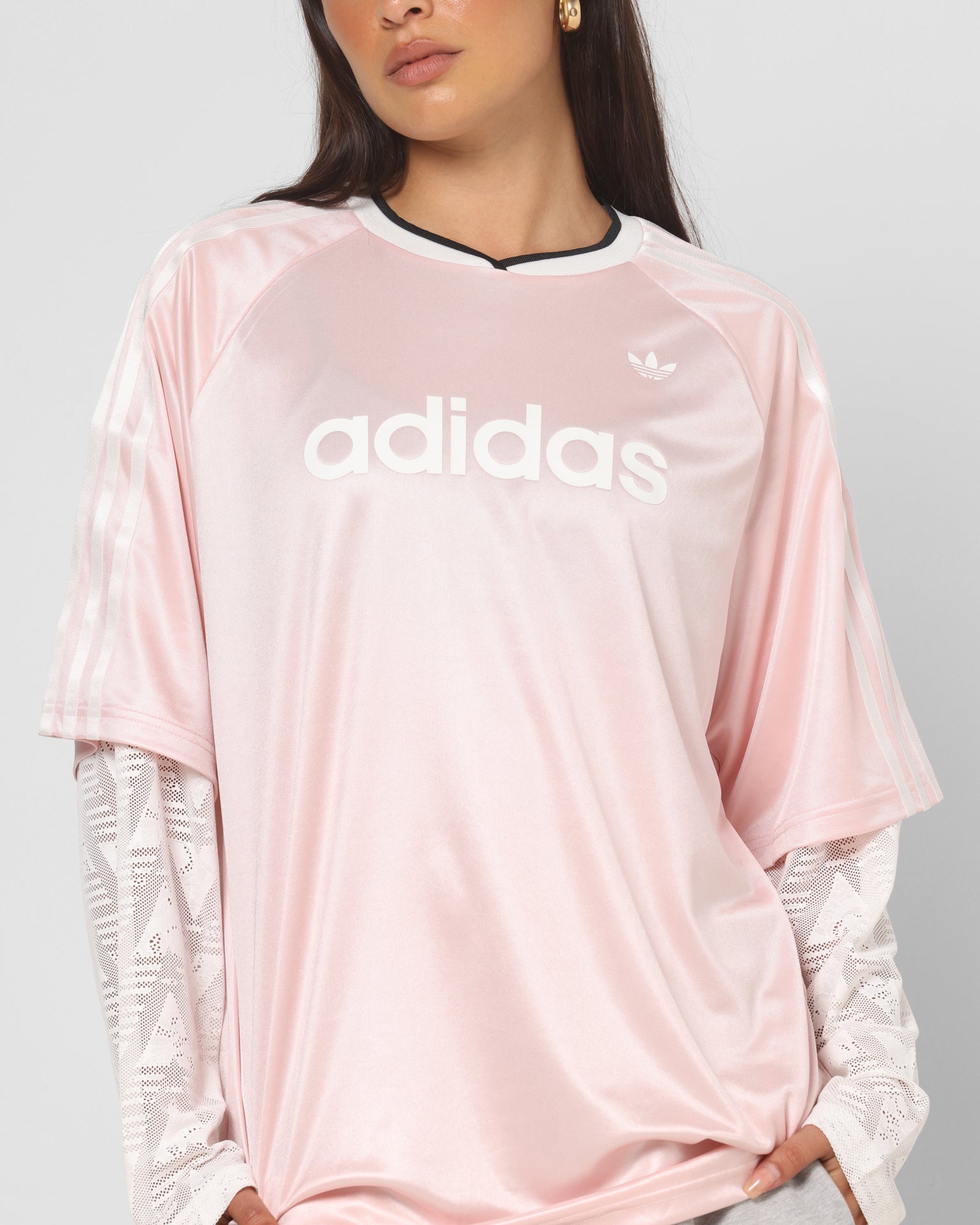 Adidas Women's Lace Long Sleeve Jersey Pink | Culture Kings US