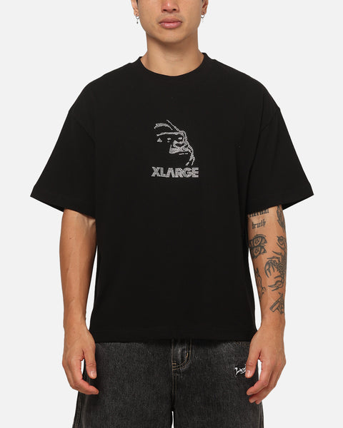 TEE LOGO RHINESTONE 【XL】VAULTROOM RHINESTONE lapstoneandhammer.com – BLACK - TEE FIT RELAXED COLLEGE トップス