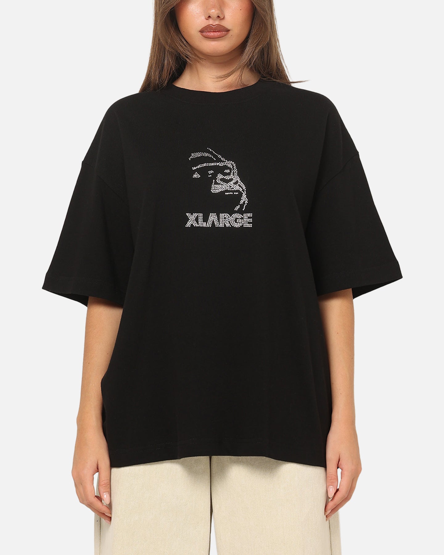 X-Large Rhinestone Gorilla Fit T-Shirt Pigment Black | Culture