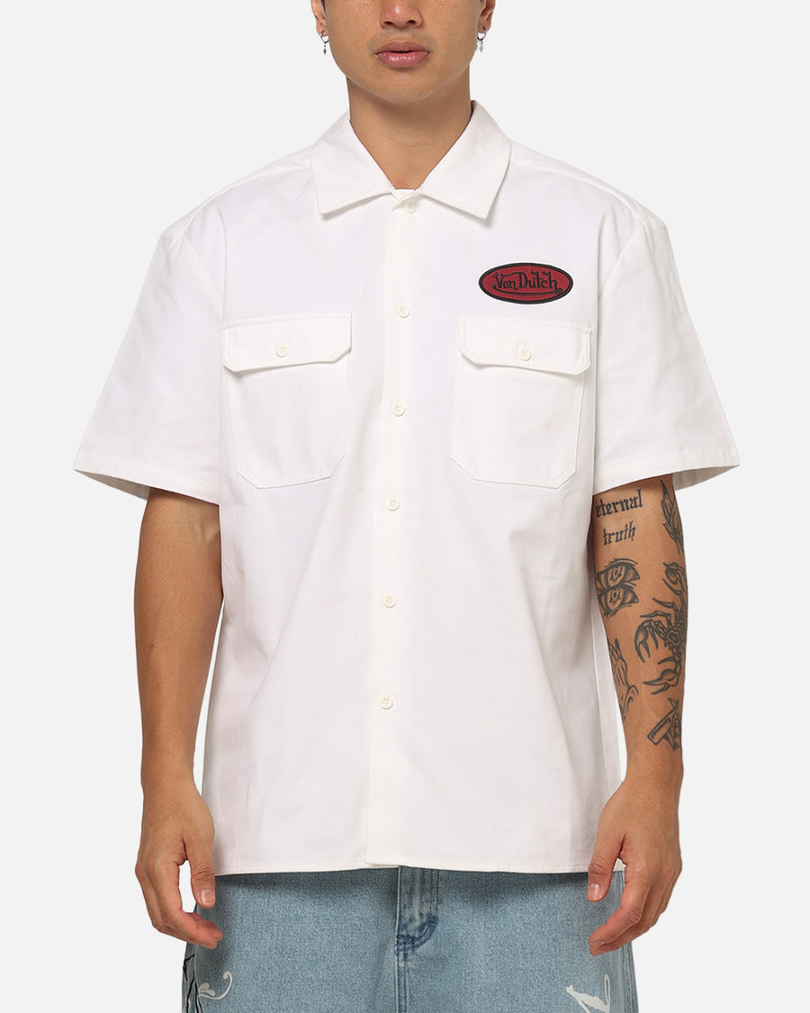 Von Dutch Oval Button Up Shirt White