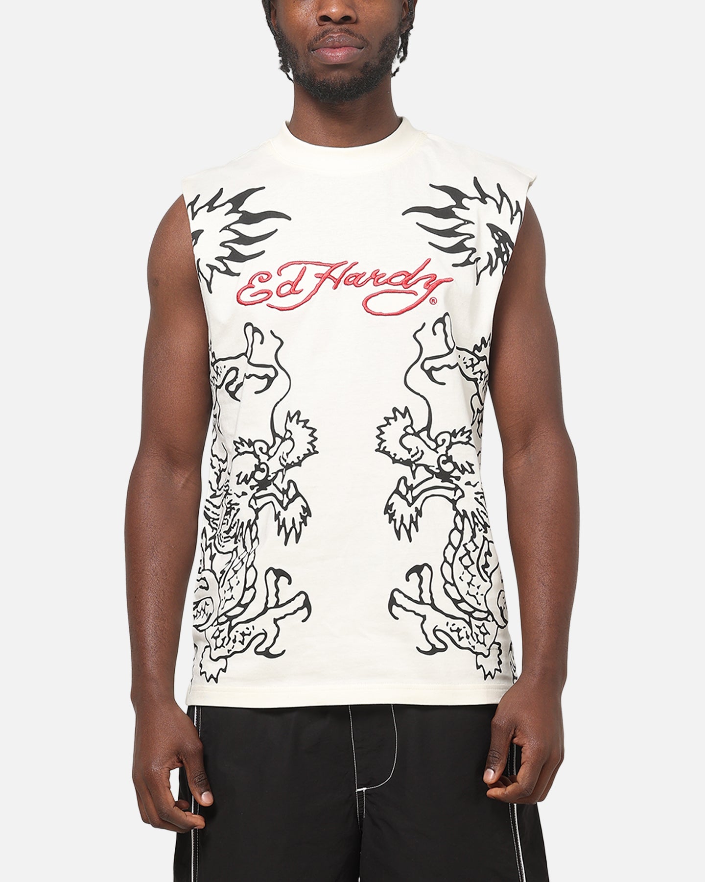 Ed Hardy Dragon Muscle T-Shirt Off White | Culture Kings US