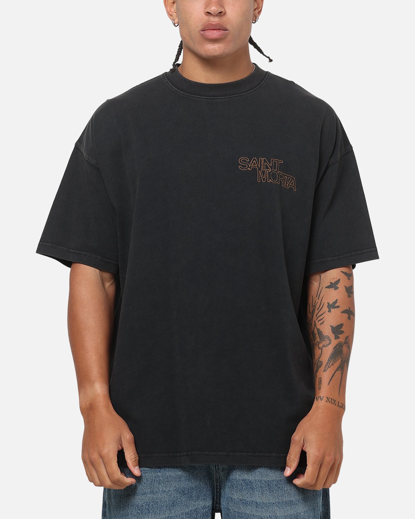 Saint Morta Heritage V2 Boxy T-Shirt Washed Black | Culture Kings US