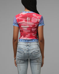 Loiter Women's Dark Magician Girl Mesh T-Shirt Pink Camo