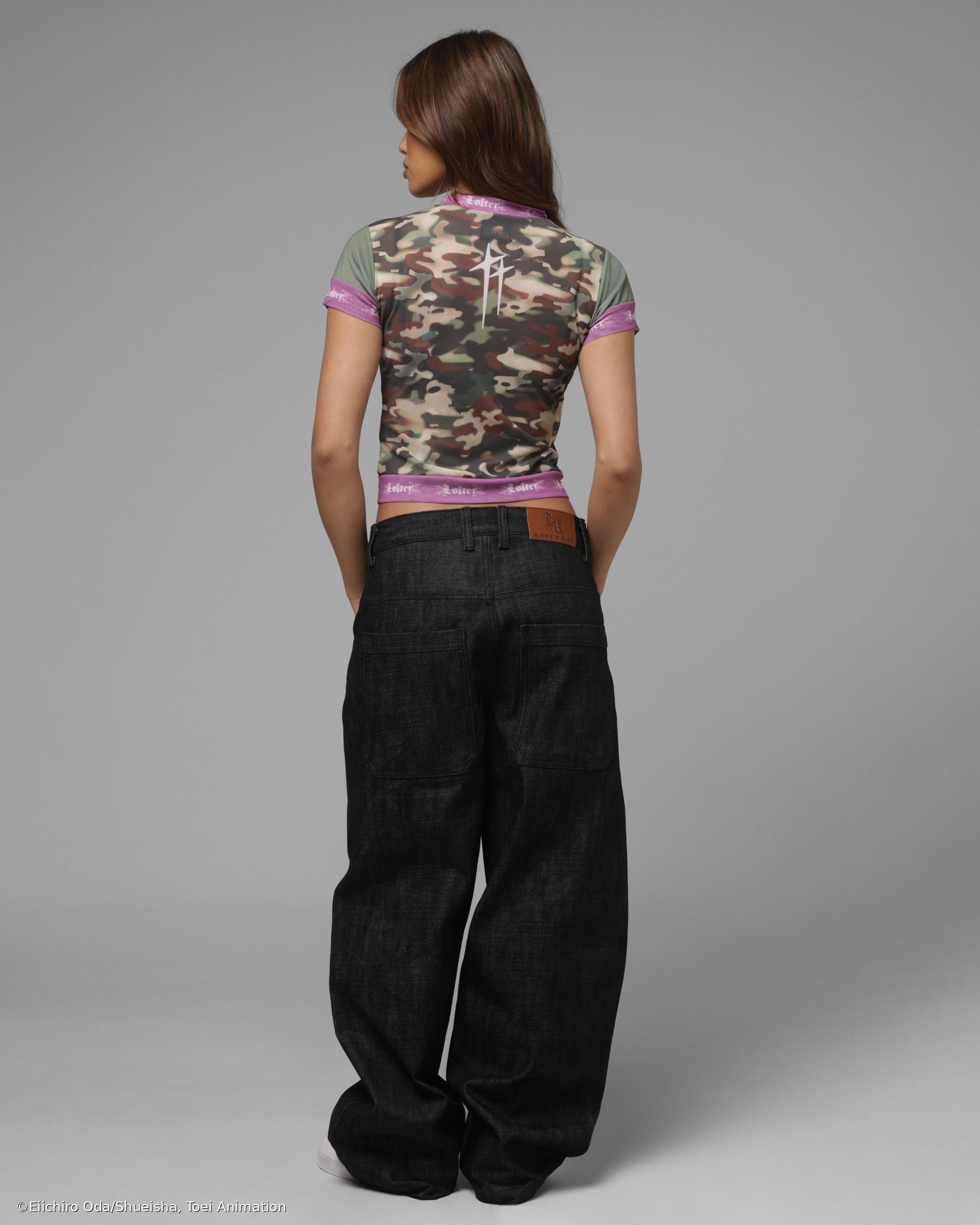 Loiter X ONE PIECE Women's Nami Mesh T-Shirt Green Camo | Culture