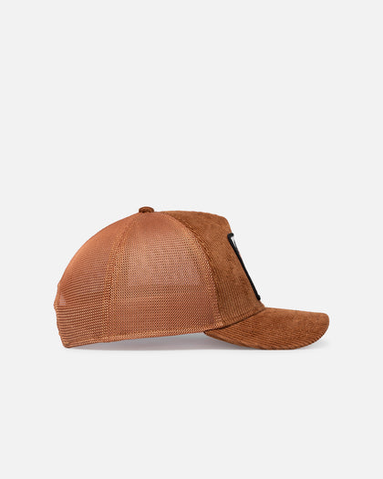 Goorin Bros Diapper Rebel Corduroy Rebel Trucker Snapback Brown