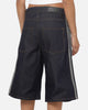 Adidas  Adicolor Jorts Mid-Rise Straight Leg Firebird Shorts Indigo Denim