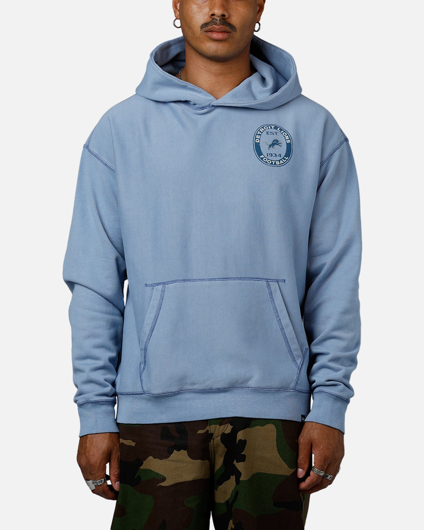 47 Brand Detroit Lions Boot Path Hoodie Blue | Culture Kings US