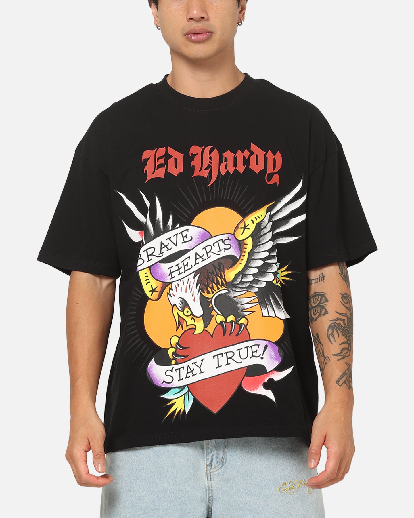 Ed Hardy Brave Hearts T-Shirt Black | Culture Kings US