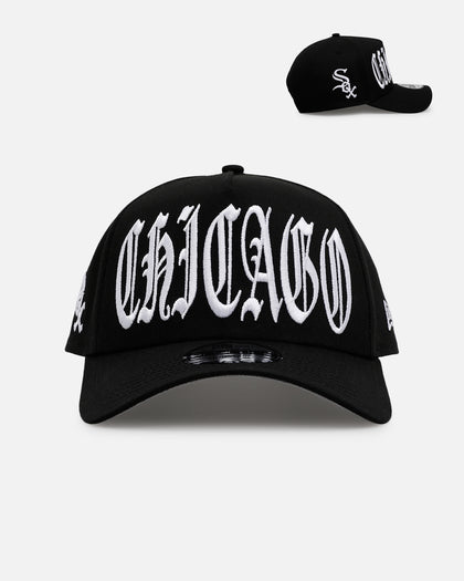 New Era Chicago White Sox 'Oversized Gothic Script Crown' 9FORTY A-Frame Snapback Black/White