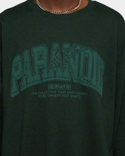 Rats Get Fat Paranoid Crewneck Military Green