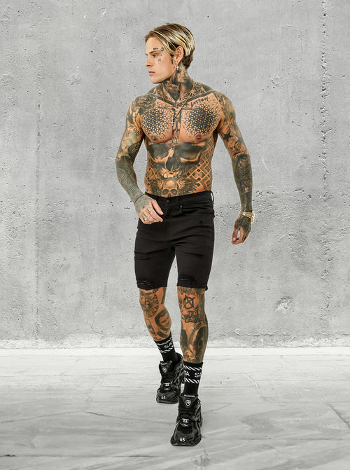 Saint Morta SM Thrashed Shorts Black