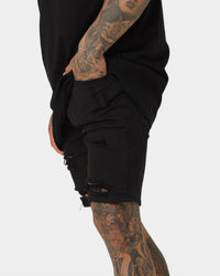 Saint Morta SM Thrashed Shorts Black