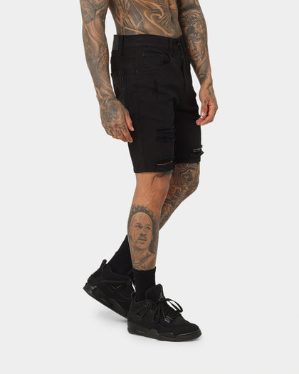 Saint Morta SM Thrashed Shorts Black