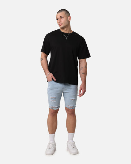 Saint Morta Thrashed Shorts Pale Blue