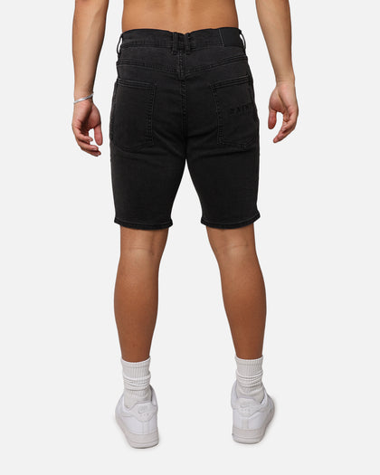 Saint Morta Thrashed Denim Shorts Vintage Black