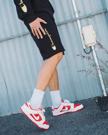 CHAMPION REV WEAVE CUT OFF SCRIPT SHORT BLACK/GOLD