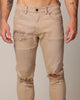 Saint Morta Men's Index Distressed Biker Jeans Bone