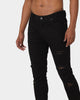Carré Rugueux Distressed Skinny Jeans Black