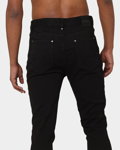 Carré Rugueux Distressed Skinny Jeans Black