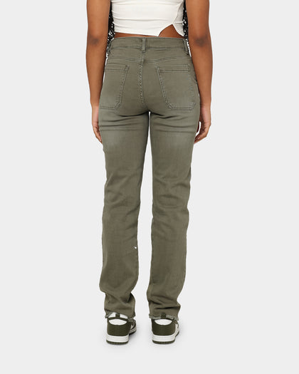 Loiter Demolition Flare Jeans Khaki