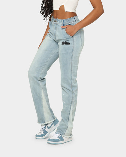 Loiter Demolition Flare Jeans Vintage Blue