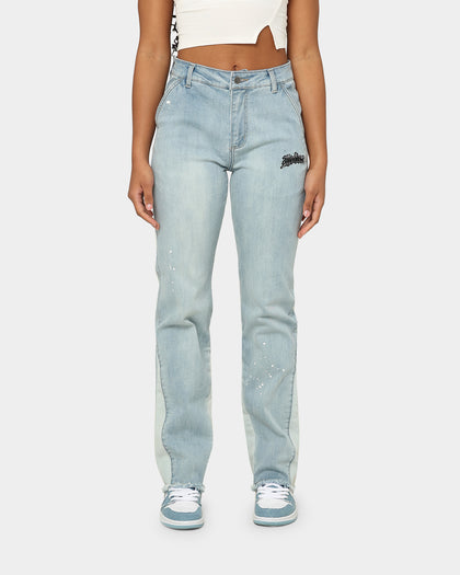 Loiter Demolition Flare Jeans Vintage Blue